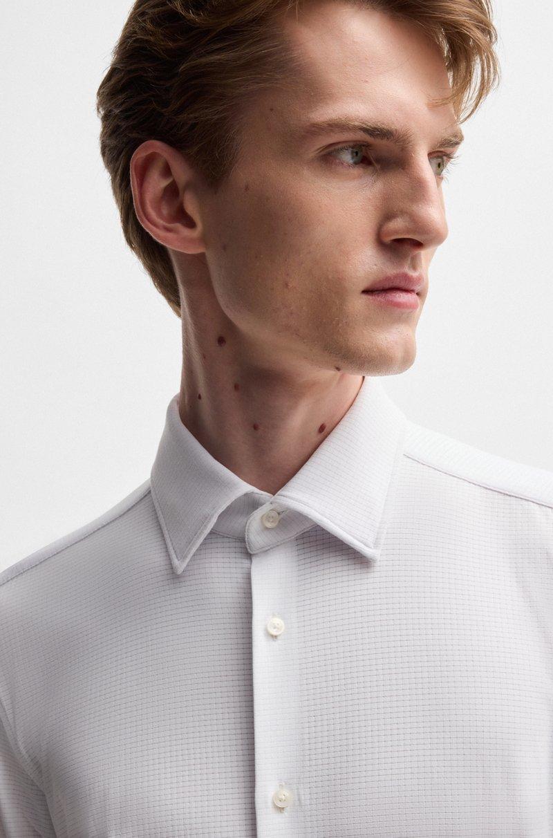 Hugo Boss Camisa Slim Fit De Punto Elástico Técnico Con Textura