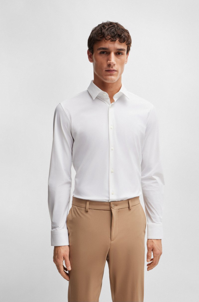 Hugo Boss Camisa slim fit de punto elástico técnico