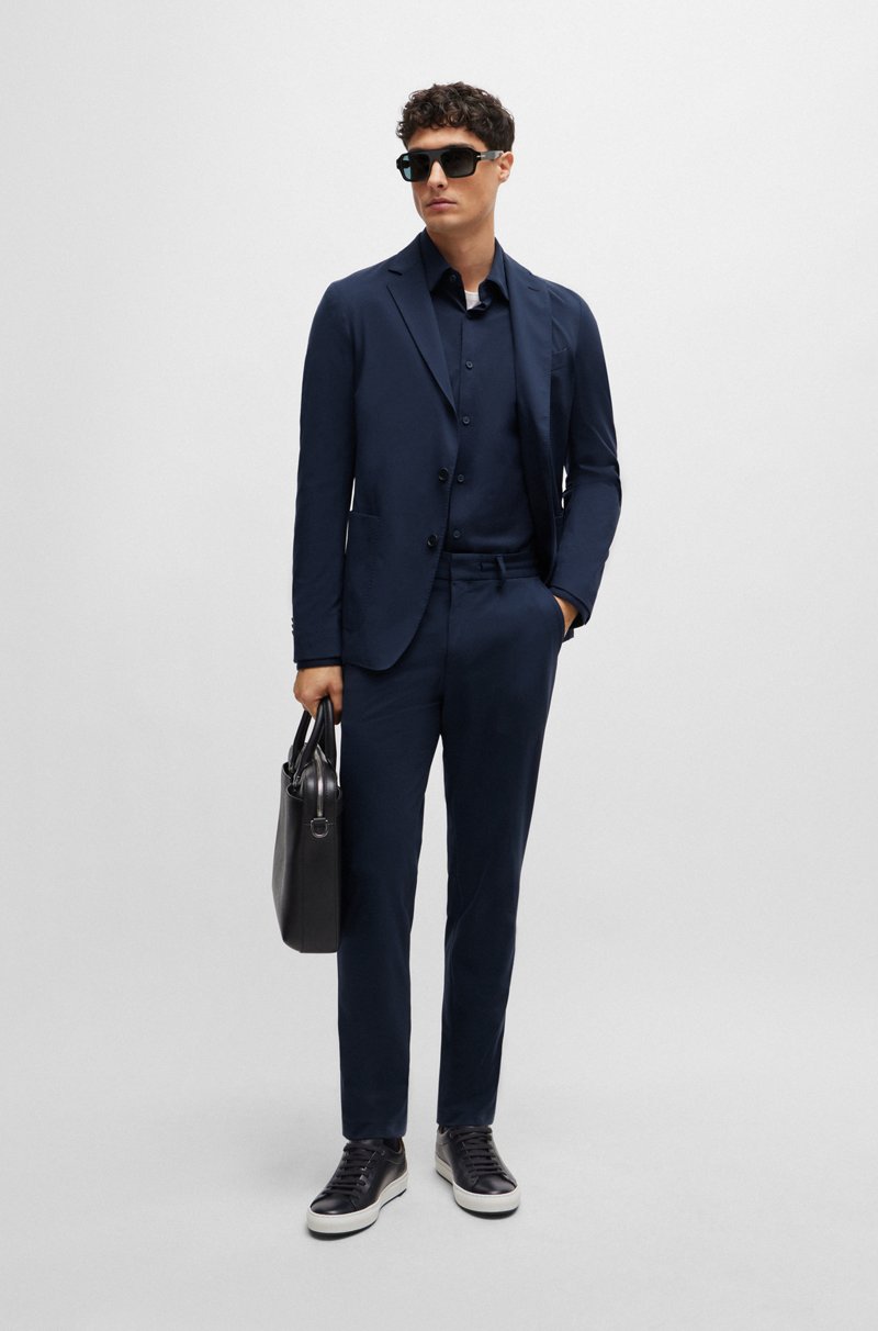 Hugo Boss Camisa Slim Fit De Punto En Mezcla De Algodón Elástico Técnico