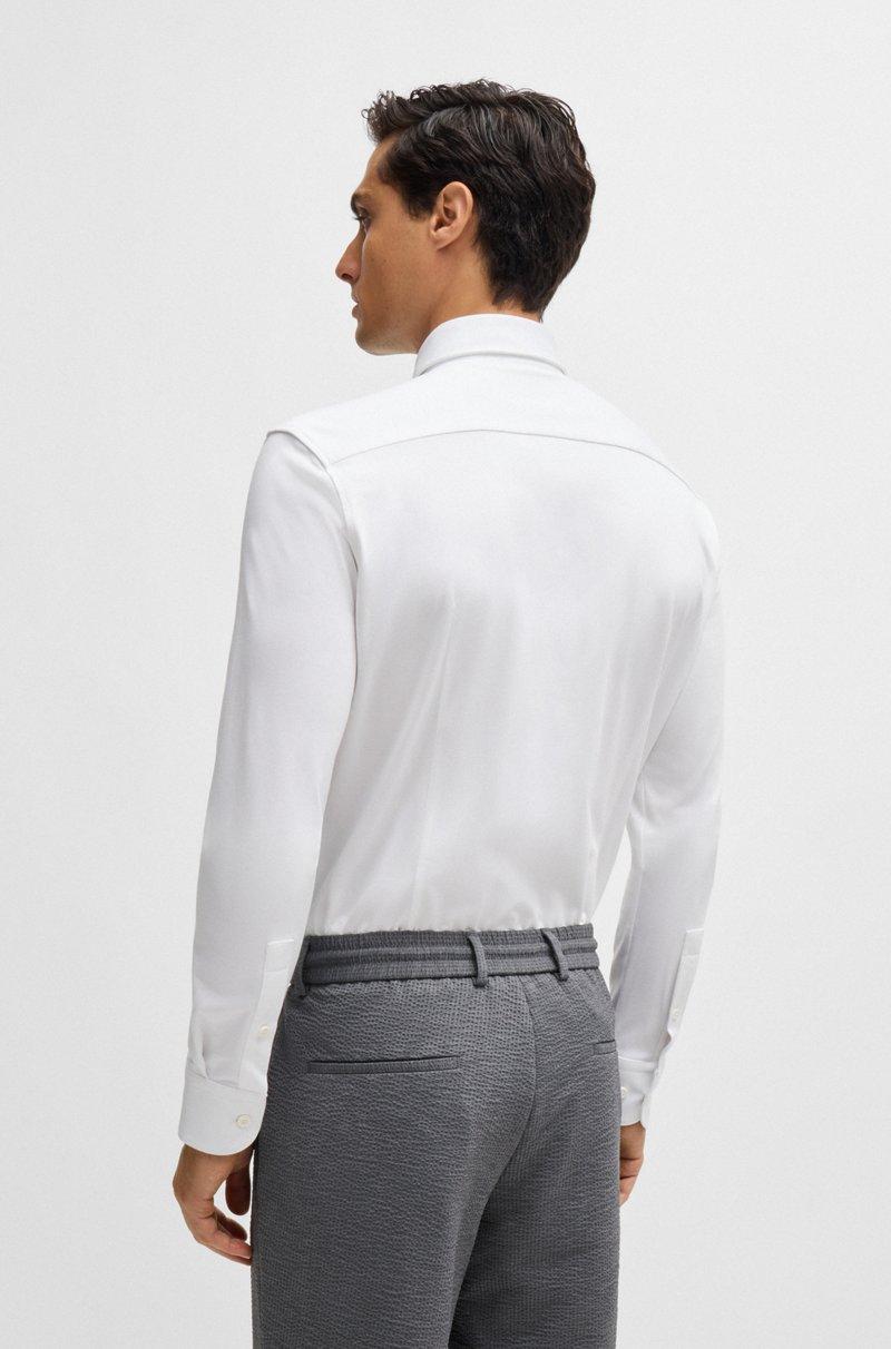 Hugo Boss Camisa Slim Fit De Punto En Mezcla De Algodón Elástico Técnico