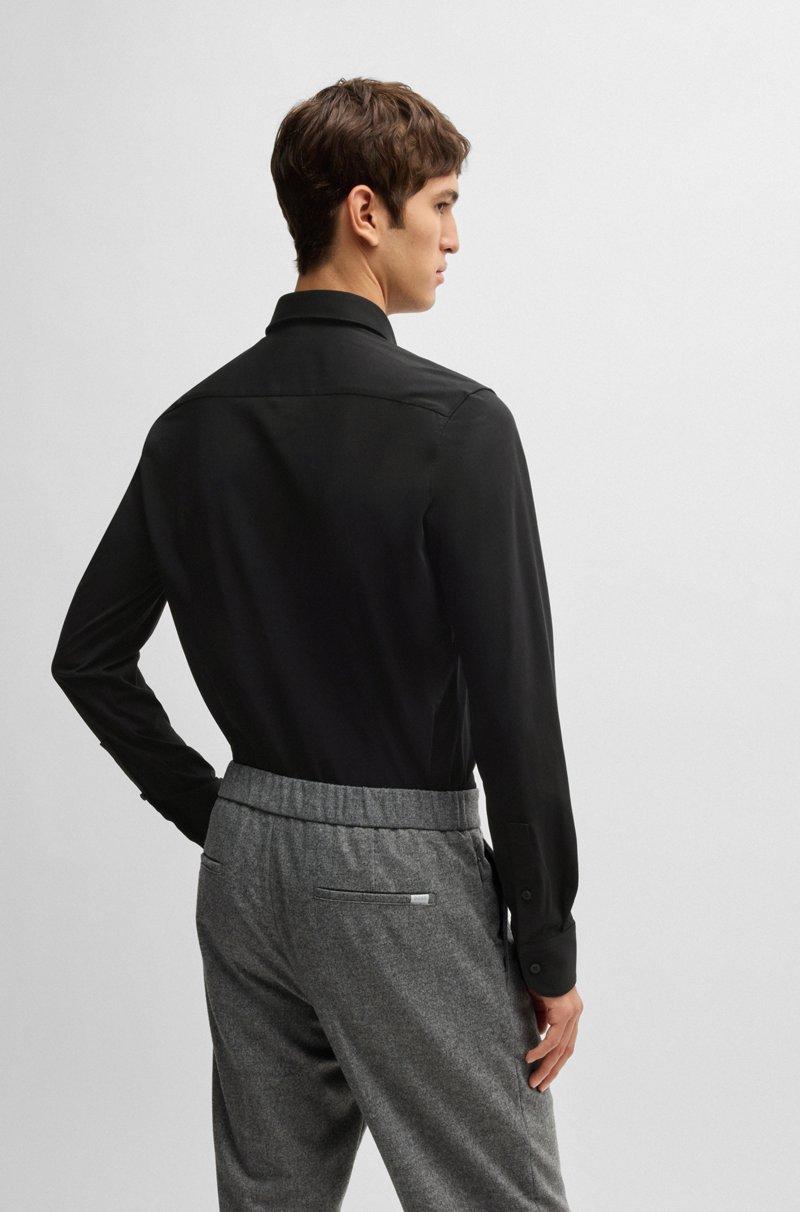 Hugo Boss Camisa Slim Fit De Punto En Mezcla De Algodón Elástico Técnico