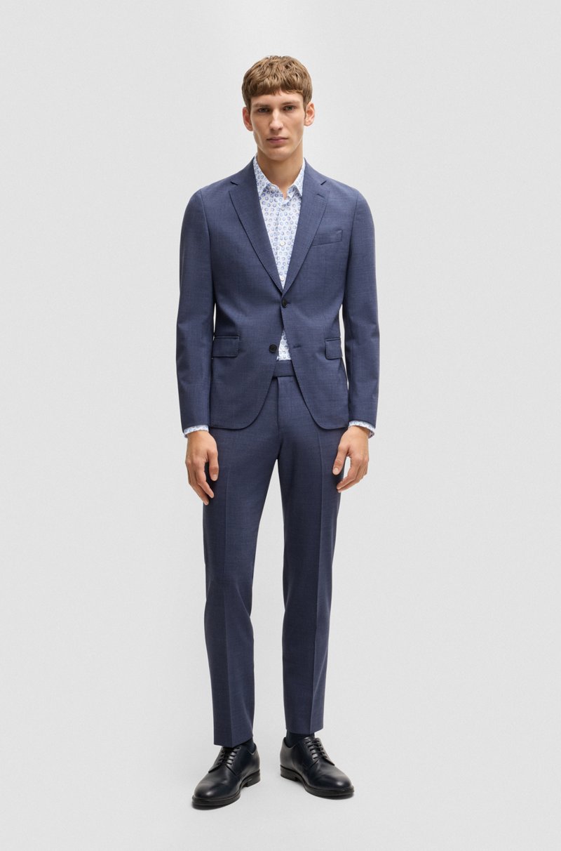 Hugo Boss Camisa Slim Fit De Punto Técnico Elástico Con Estampado Floral