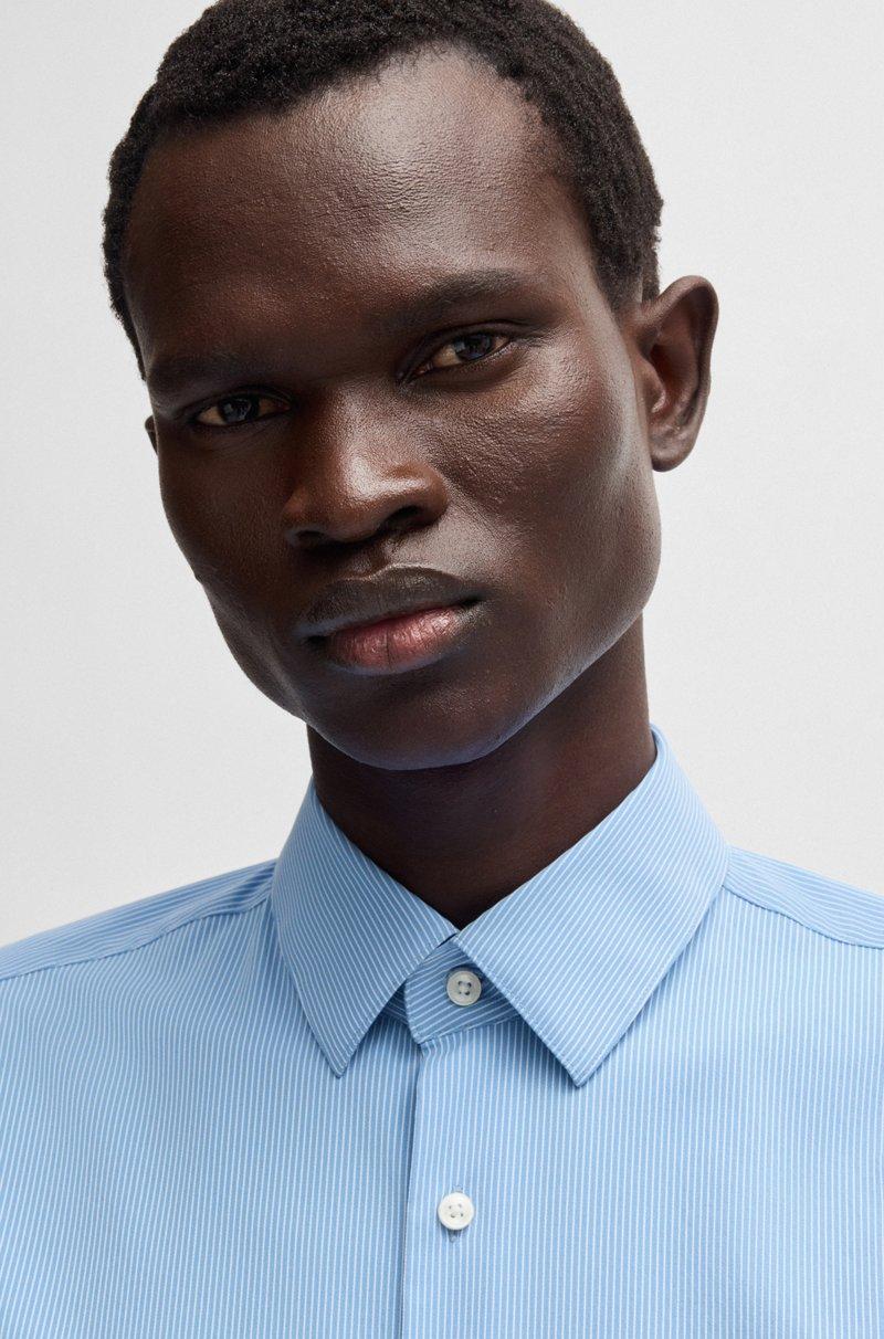 Hugo Boss Camisa Slim Fit De Tejido Elástico Técnico A Rayas