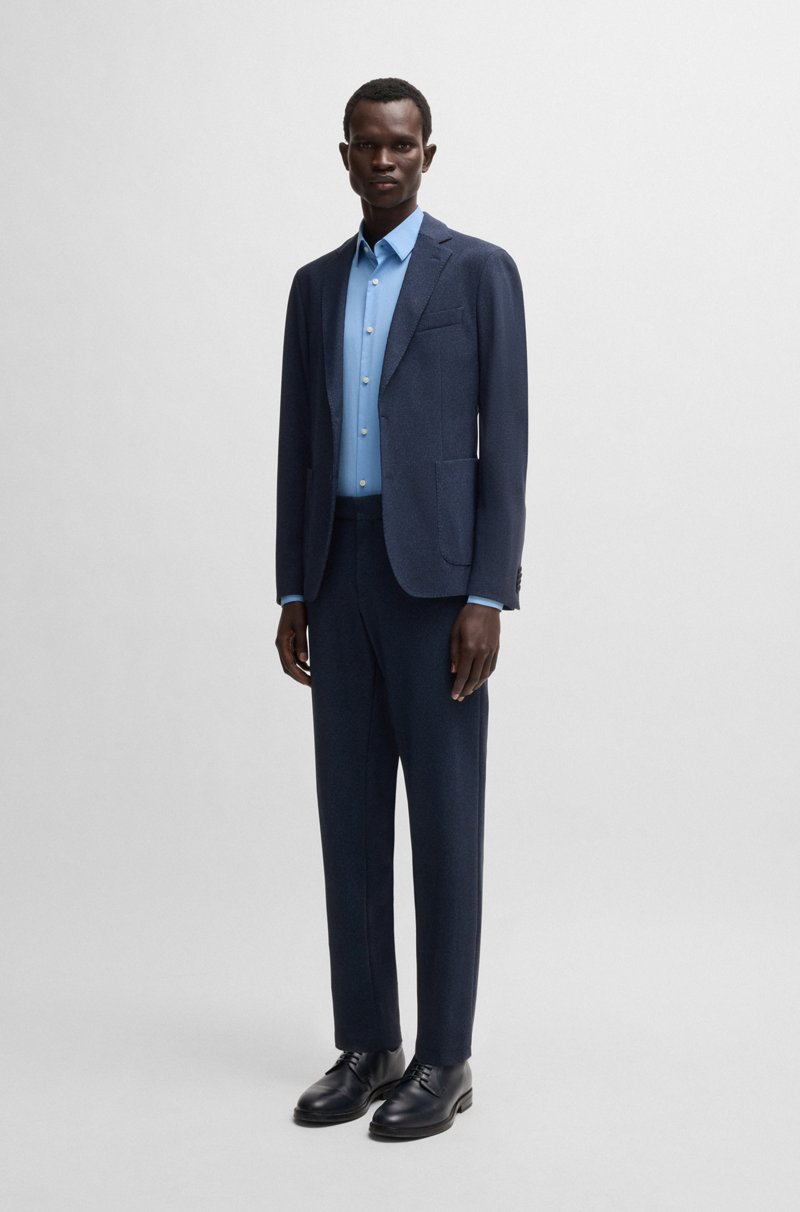 Hugo Boss Camisa Slim Fit De Tejido Elástico Técnico A Rayas