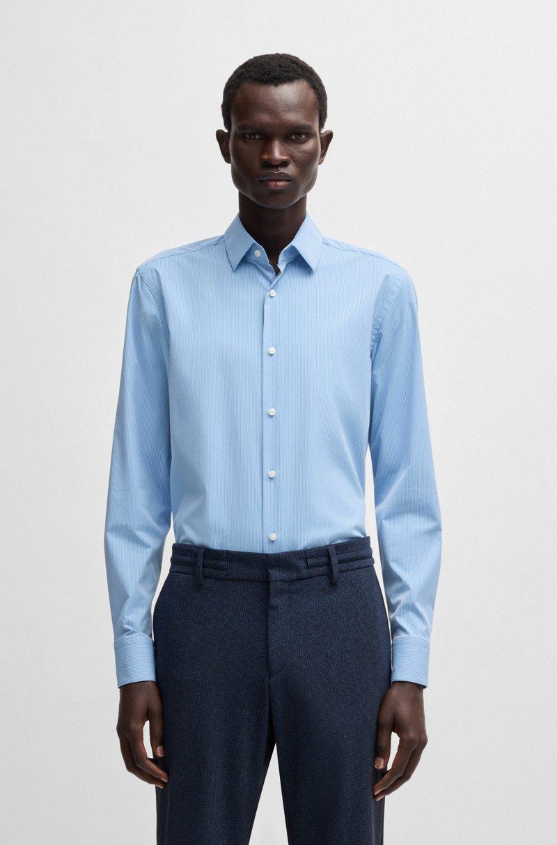 Hugo Boss Camisa slim fit de tejido elástico técnico a rayas