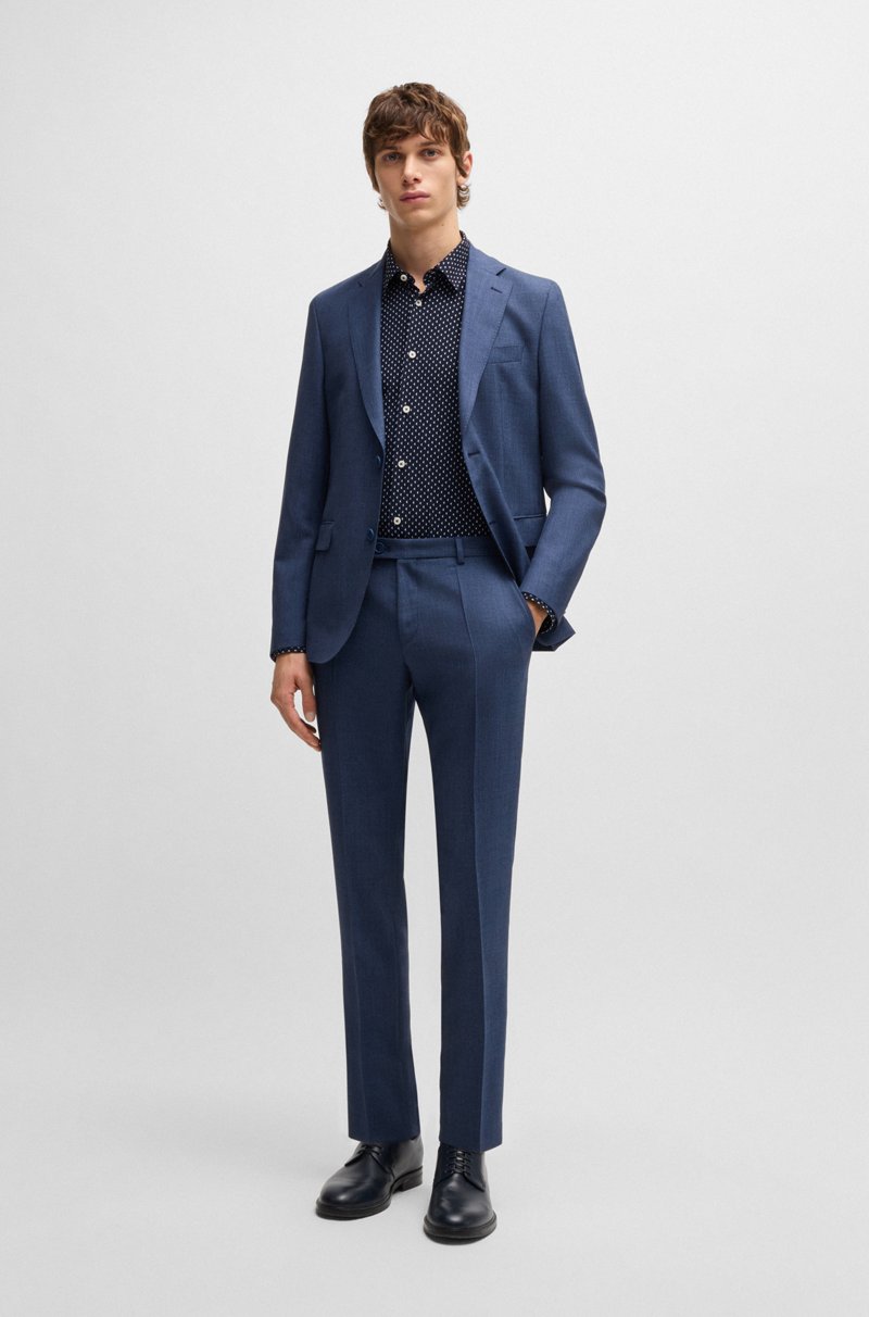 Hugo Boss Camisa Slim Fit De Tejido Elástico Técnico Con Estampado Geométrico