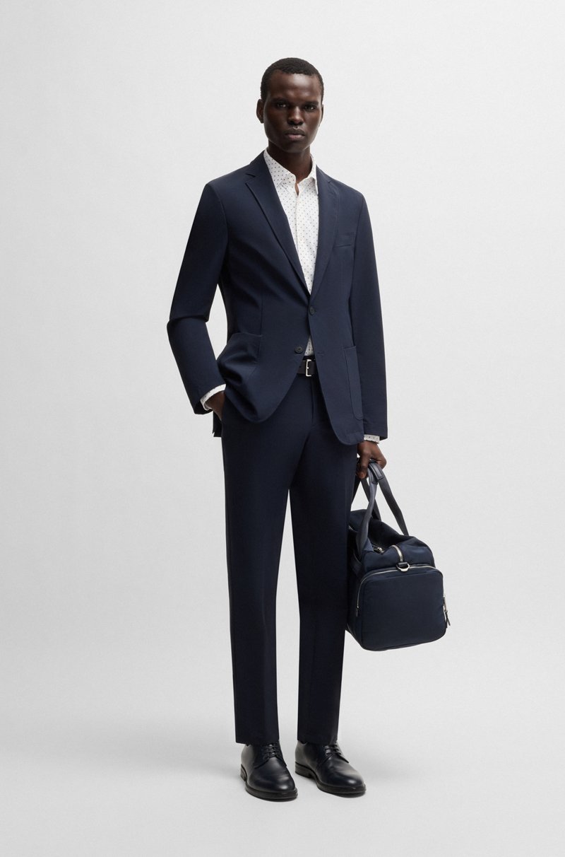 Hugo Boss Camisa Slim Fit De Tejido Elástico Técnico Con Estampado Geométrico