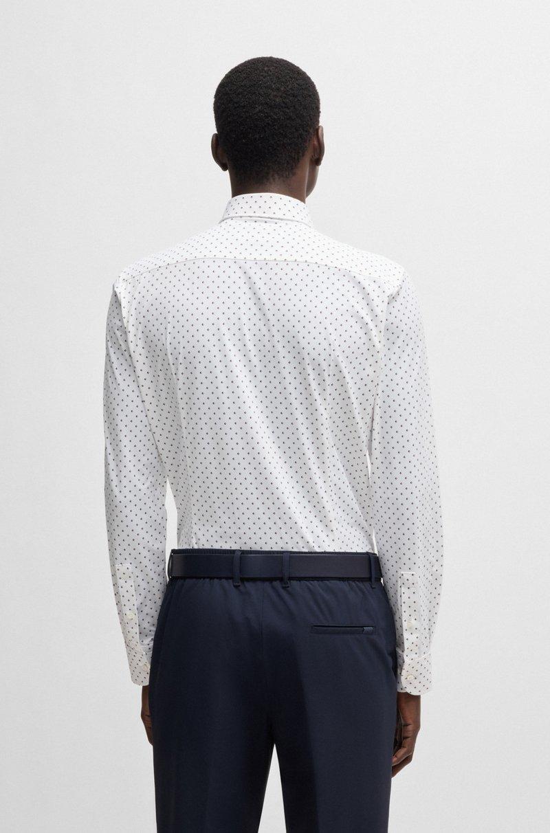 Hugo Boss Camisa Slim Fit De Tejido Elástico Técnico Con Estampado Geométrico