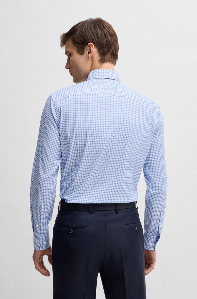 Hugo Boss Camisa Slim Fit En Algodón Elástico A Cuadros De Planchado Fácil