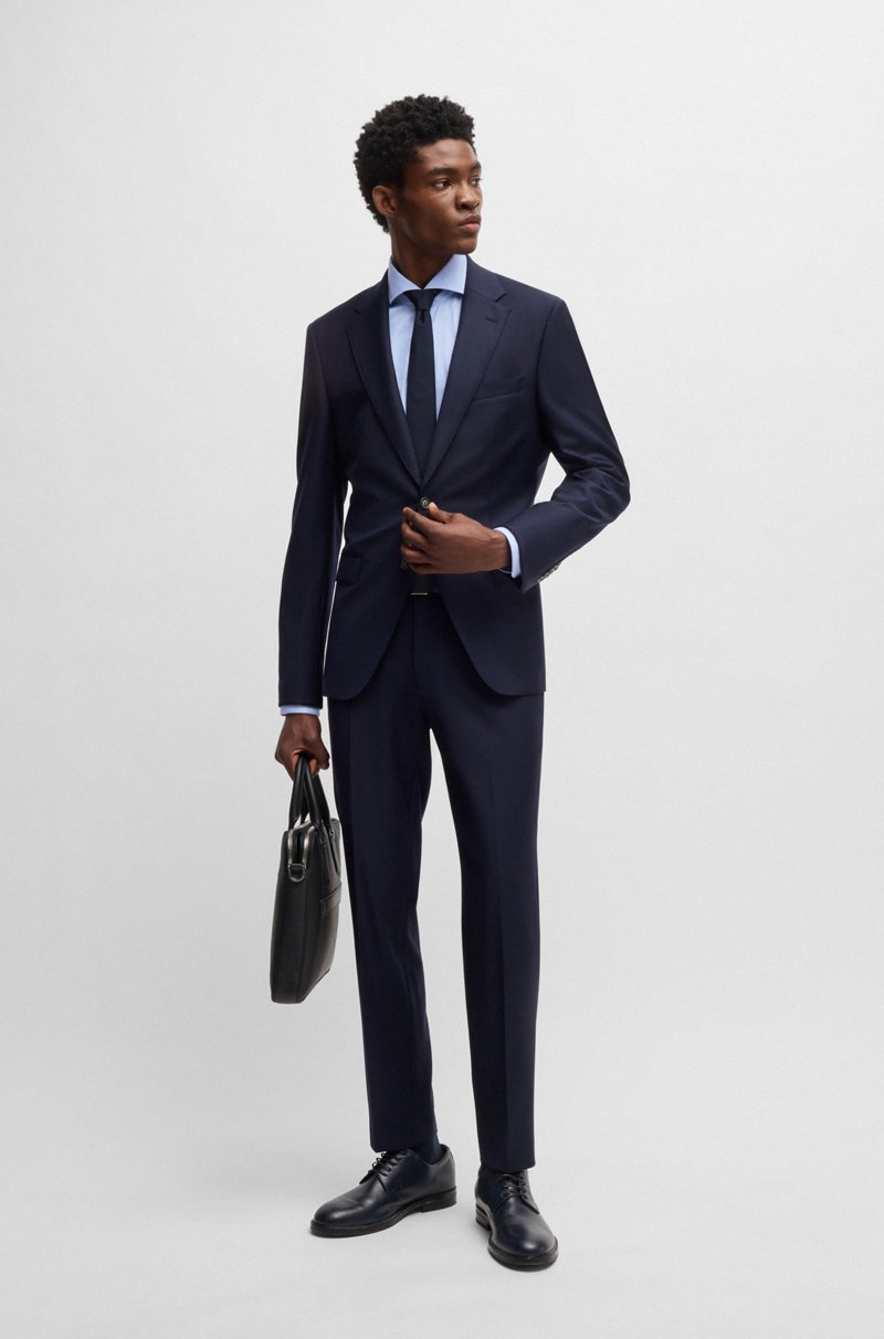 Hugo Boss Camisa Slim Fit En Algodón Elástico De Planchado Fácil