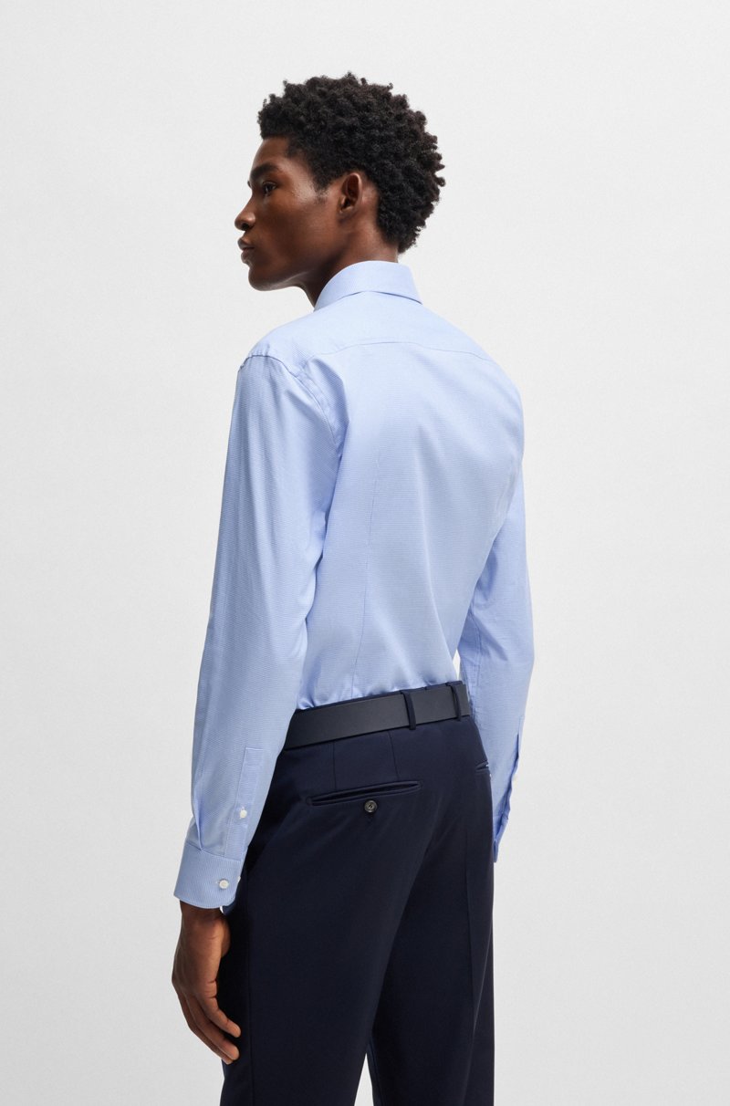 Hugo Boss Camisa Slim Fit En Algodón Elástico De Planchado Fácil