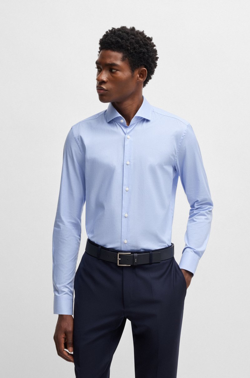 Hugo Boss Camisa slim fit en algodón elástico de planchado fácil