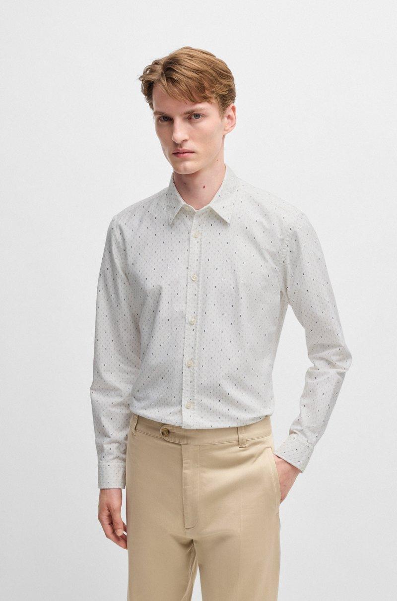 Hugo Boss Camisa slim fit en algodón Oxford estampado