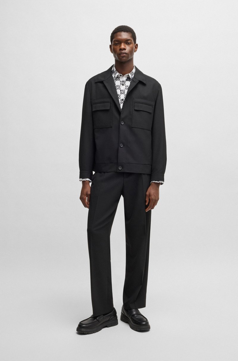 Hugo Boss Camisa Slim Fit En Popelín De Algodón Con Estampado De Temporada