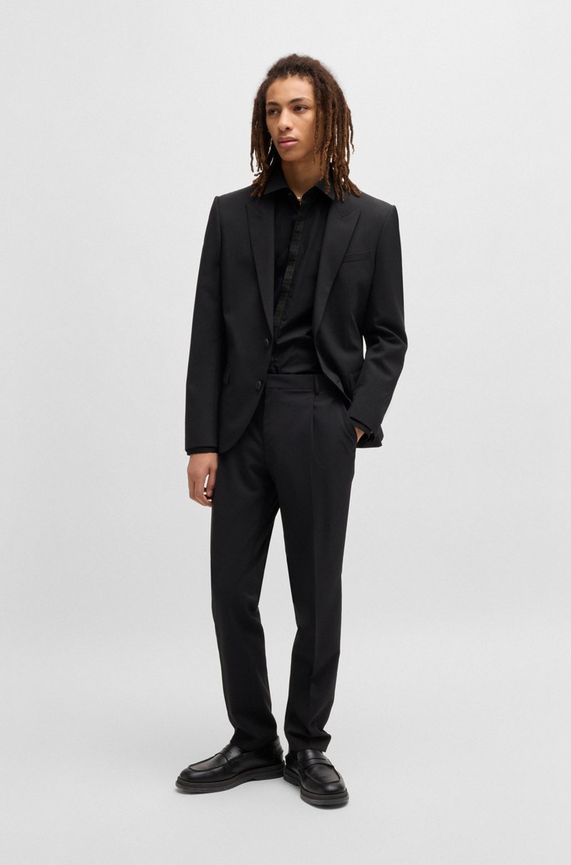 Hugo Boss Camisa Slim Fit En Popelín De Algodón Con Tapeta En Contraste