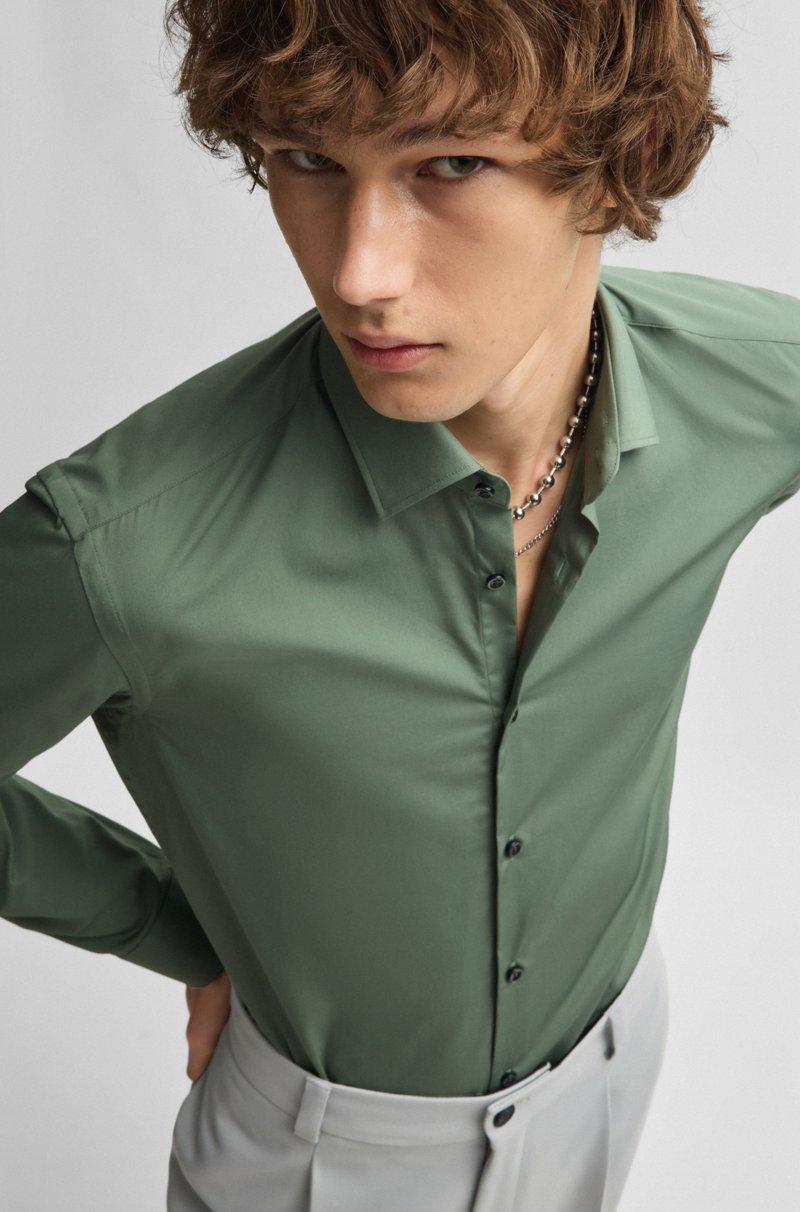 Hugo Boss Camisa Slim Fit En Popelín De Algodón De Planchado Fácil