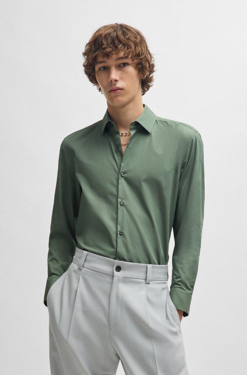 Hugo Boss Camisa Slim Fit En Popelín De Algodón De Planchado Fácil
