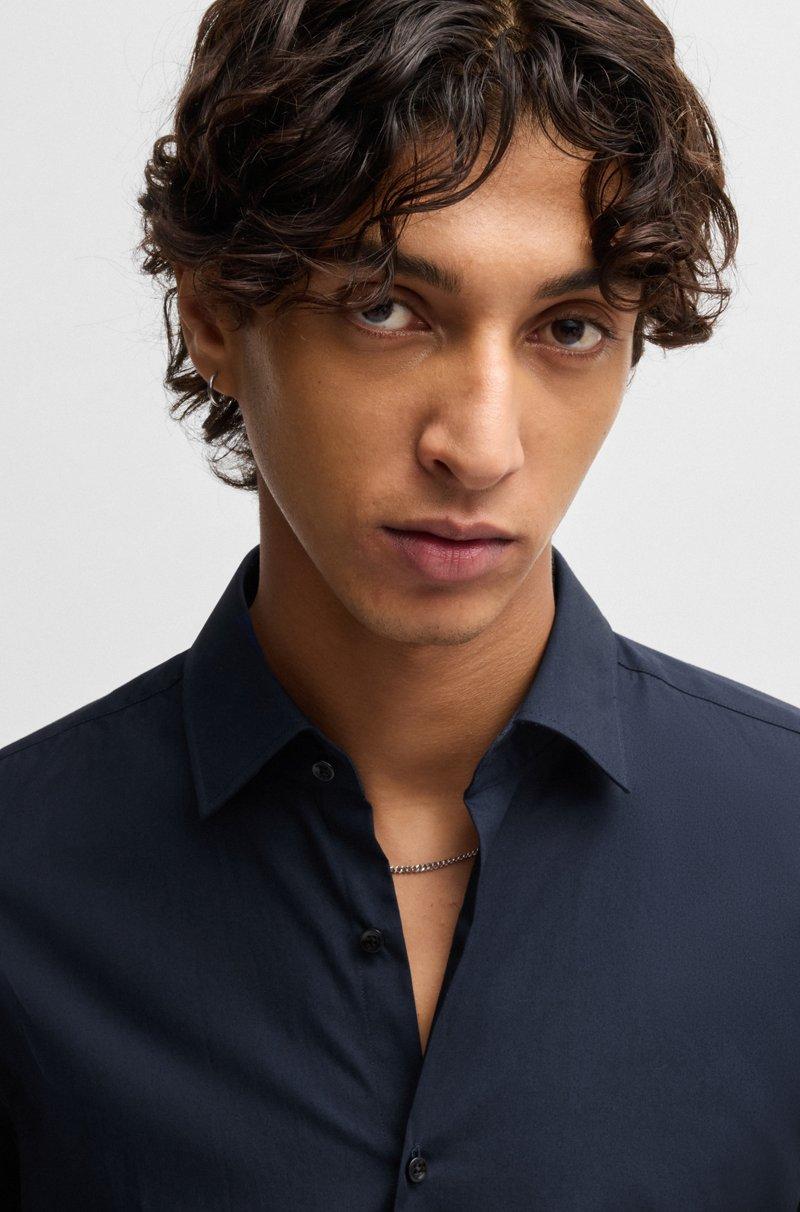 Hugo Boss Camisa Slim Fit En Popelín De Algodón De Planchado Fácil