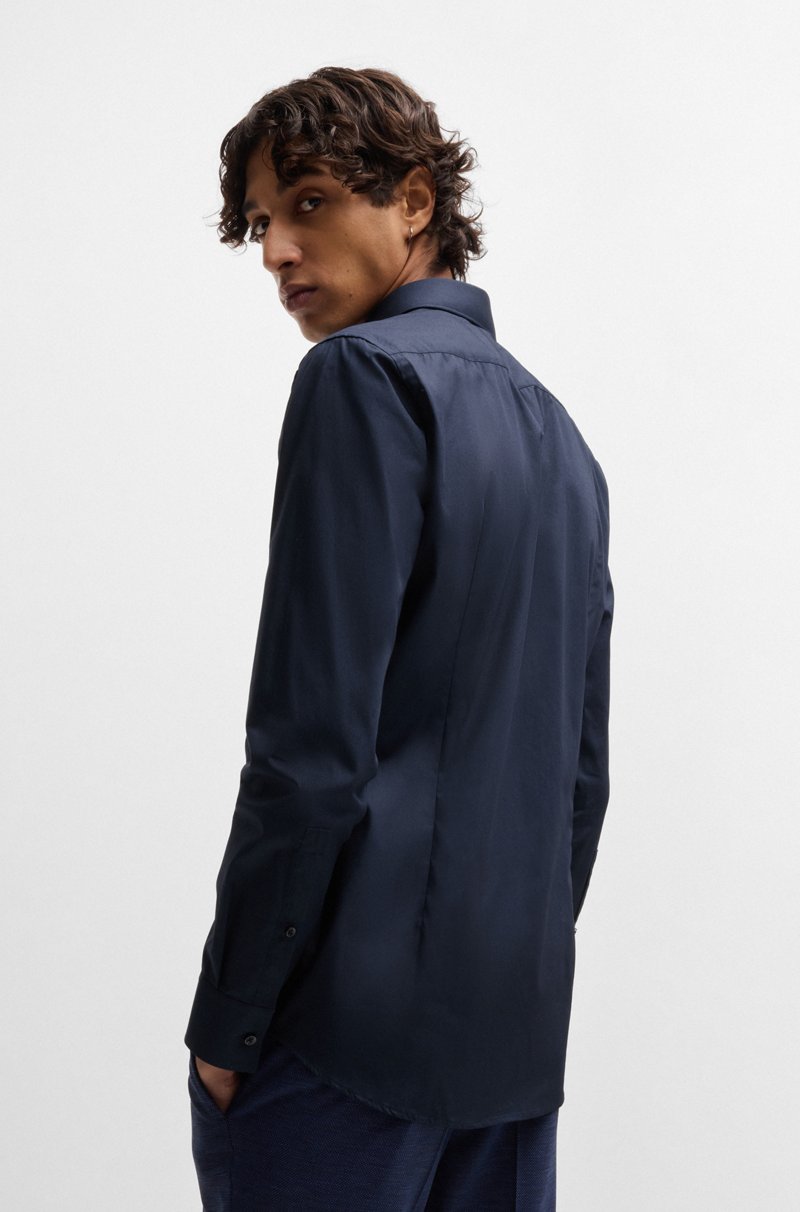 Hugo Boss Camisa Slim Fit En Popelín De Algodón De Planchado Fácil