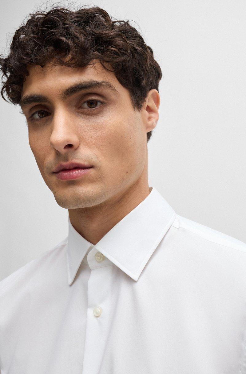 Hugo Boss Camisa Slim Fit En Popelín De Algodón Elástico De Planchado Fácil