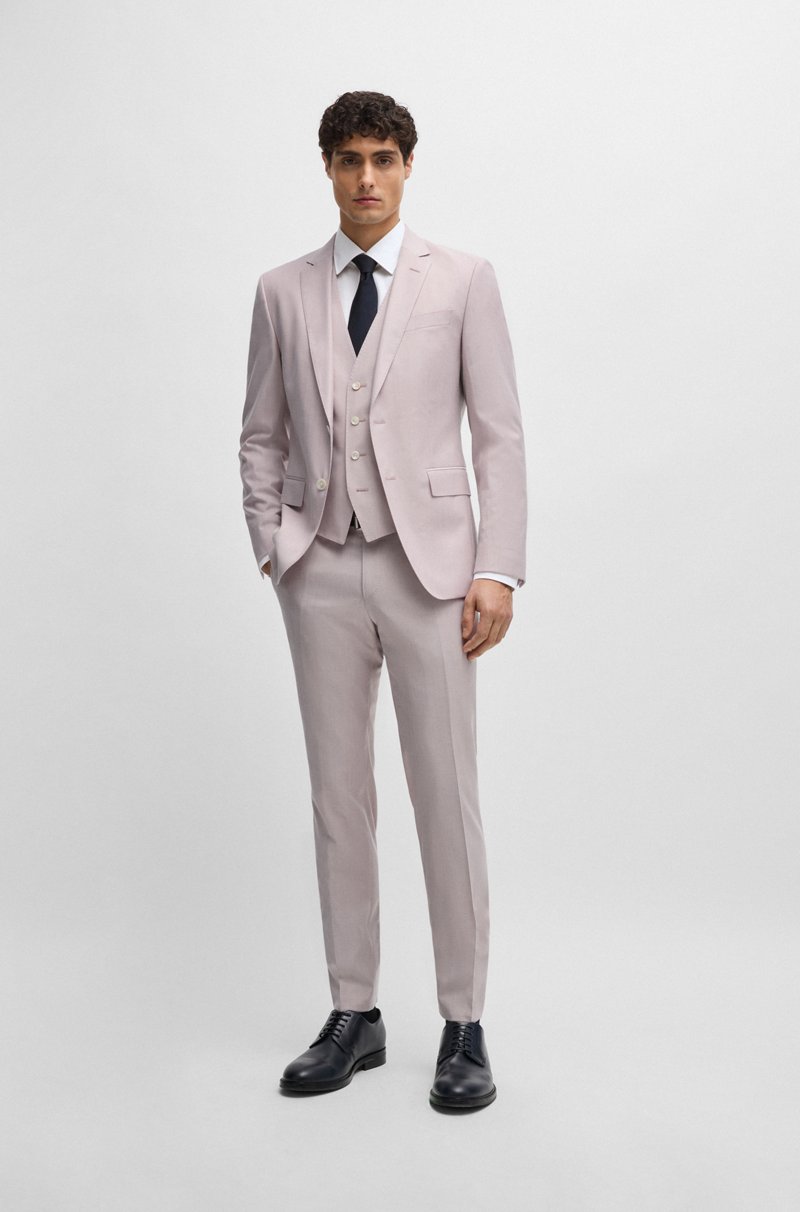 Hugo Boss Camisa Slim Fit En Popelín De Algodón Elástico De Planchado Fácil