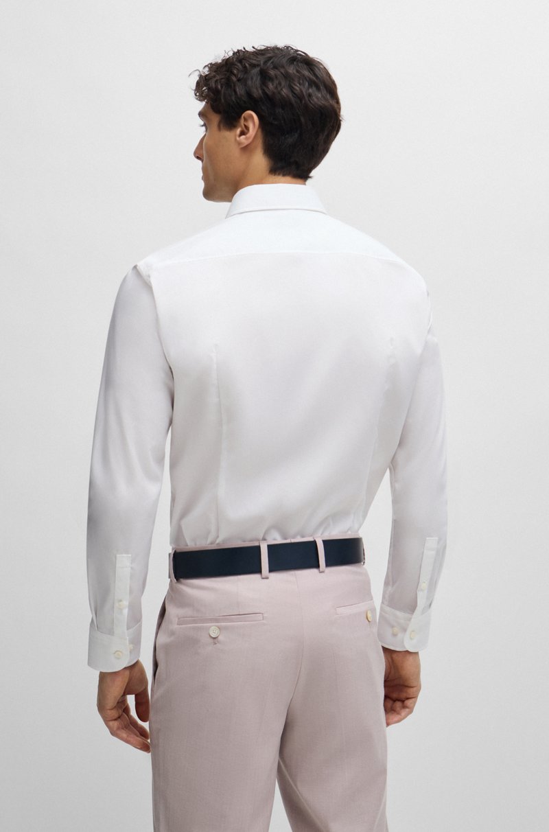 Hugo Boss Camisa Slim Fit En Popelín De Algodón Elástico De Planchado Fácil