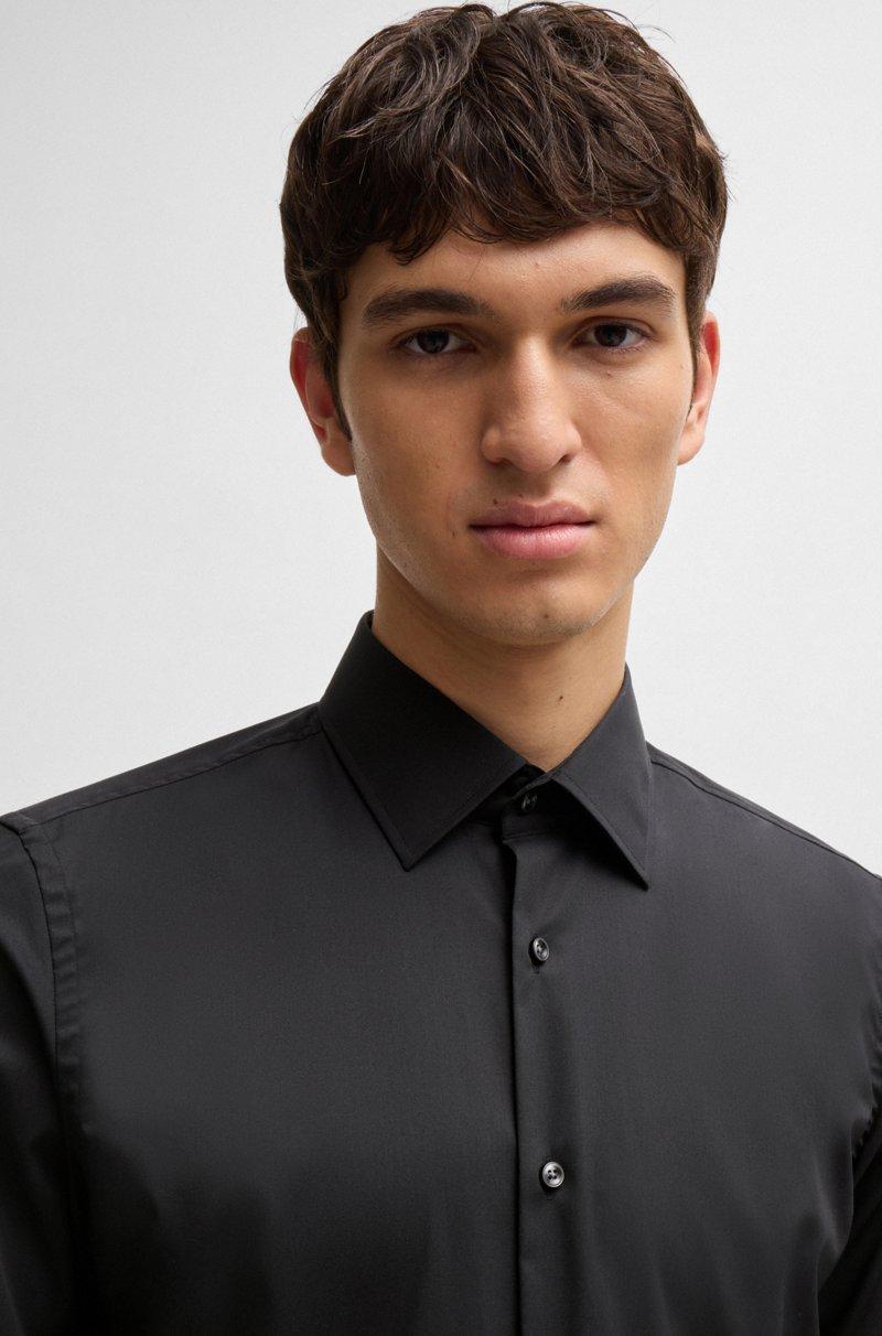 Hugo Boss Camisa Slim Fit En Popelín De Algodón Elástico De Planchado Fácil