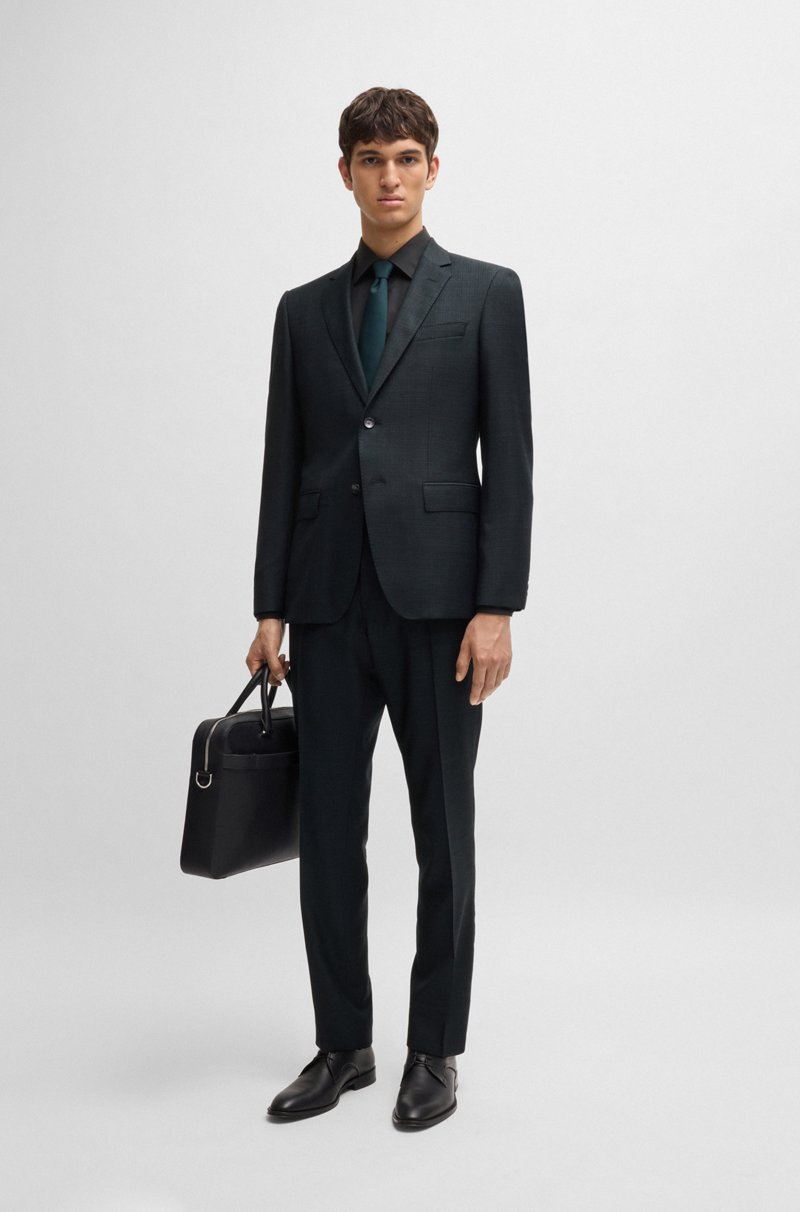 Hugo Boss Camisa Slim Fit En Popelín De Algodón Elástico De Planchado Fácil