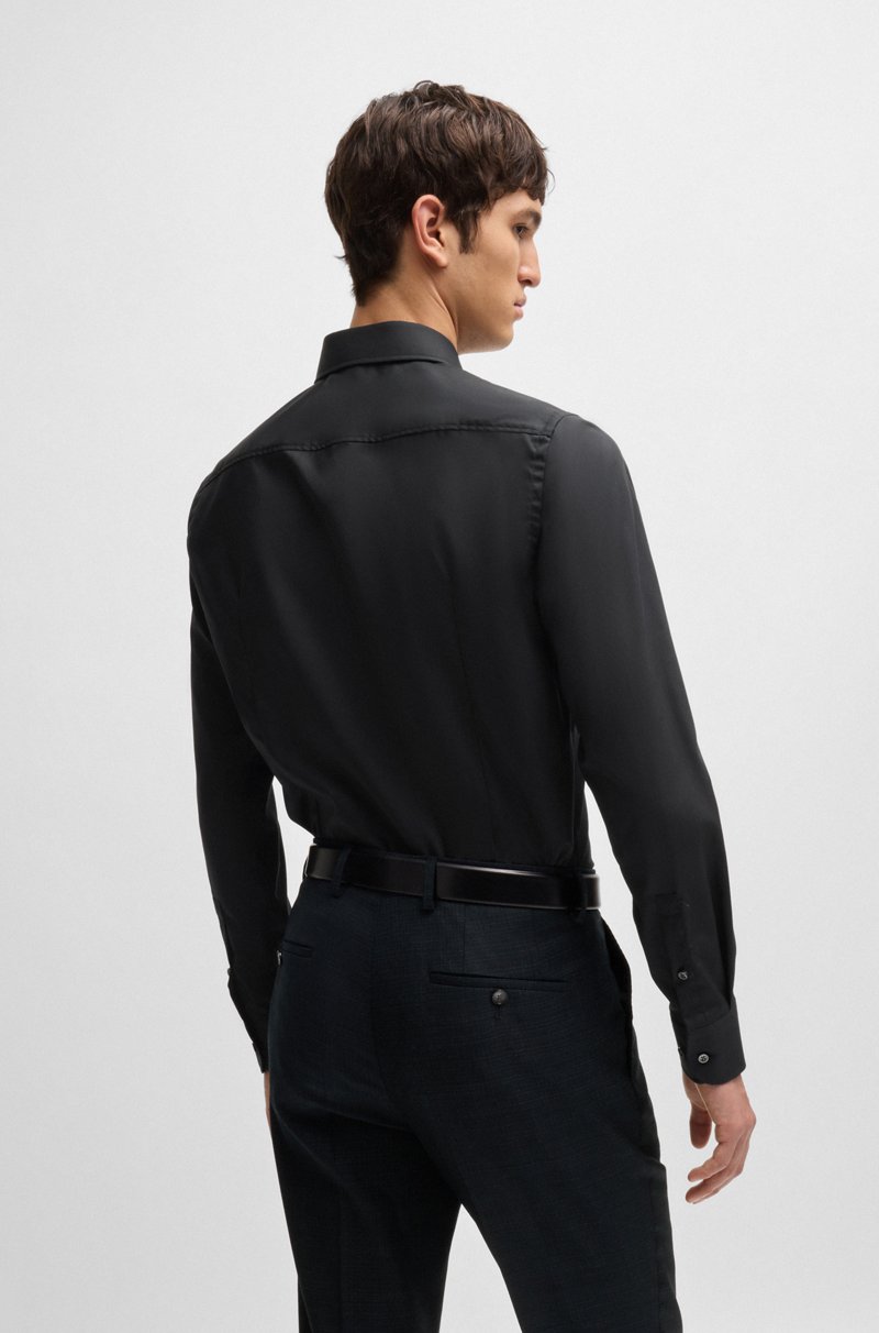 Hugo Boss Camisa Slim Fit En Popelín De Algodón Elástico De Planchado Fácil