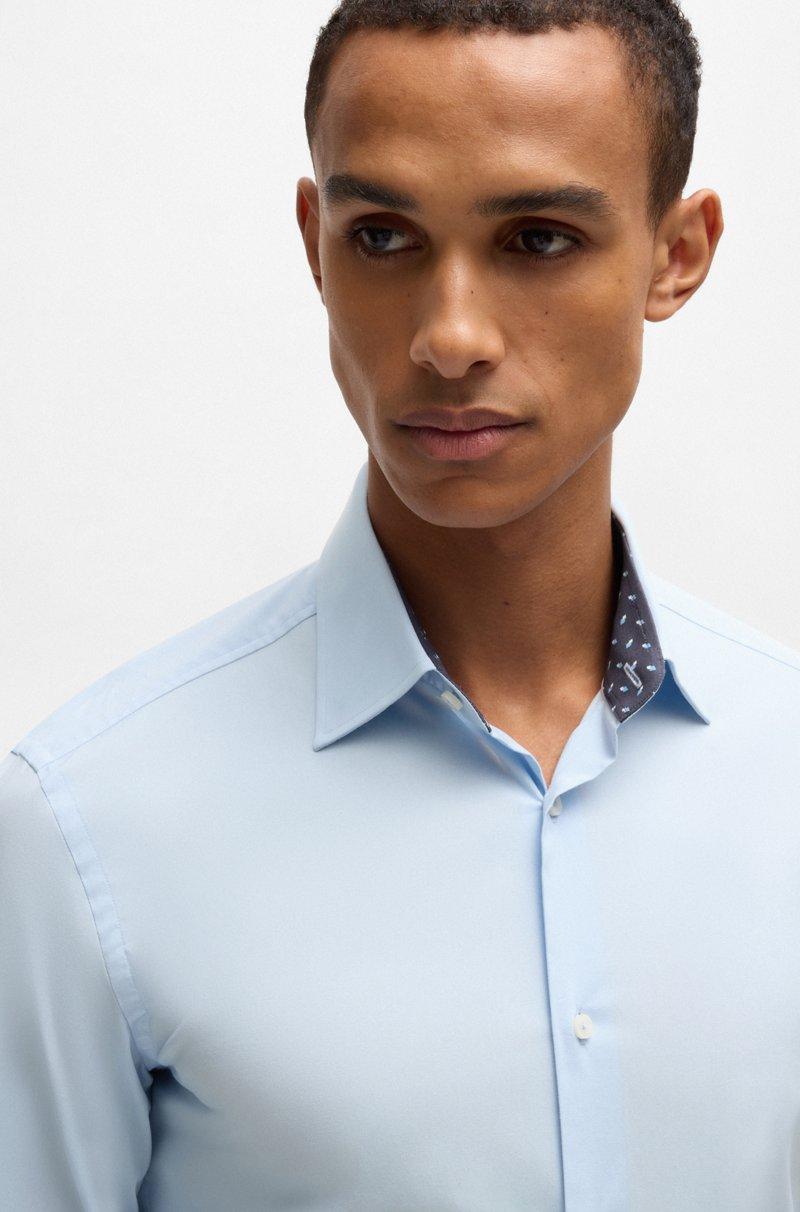 Hugo Boss Camisa Slim Fit En Popelín De Algodón Elástico De Planchado Fácil