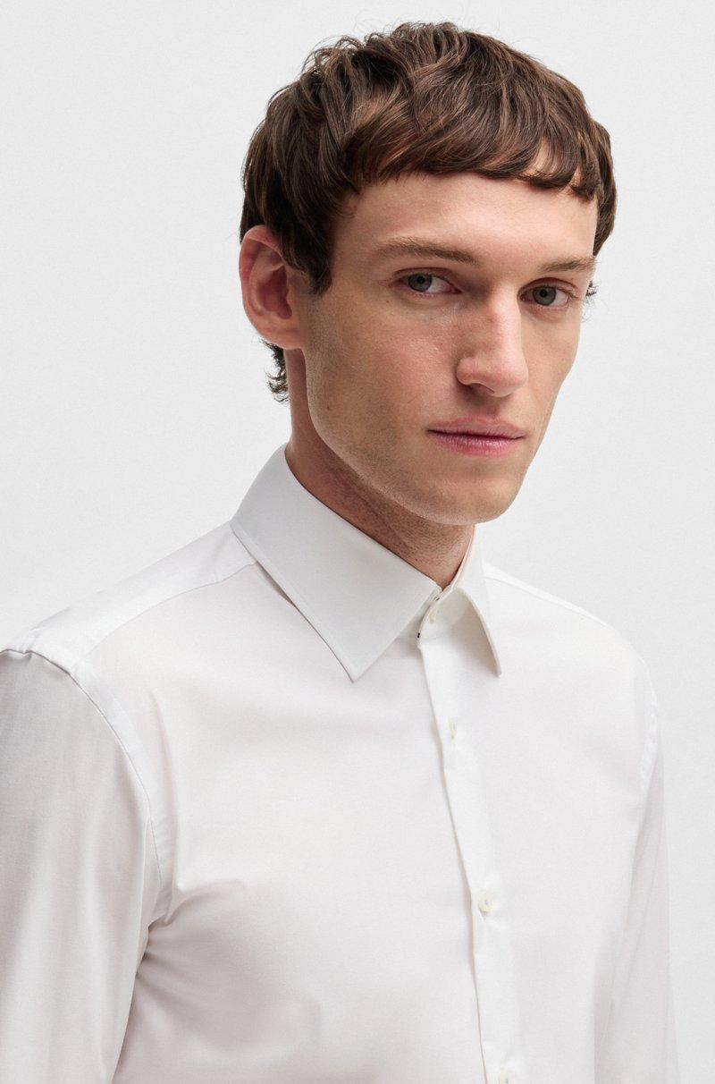 Hugo Boss Camisa Slim Fit En Popelín De Algodón Elástico De Planchado Fácil