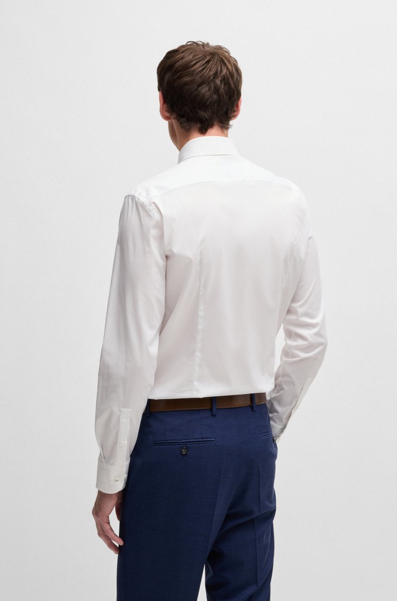 Hugo Boss Camisa Slim Fit En Popelín De Algodón Elástico De Planchado Fácil