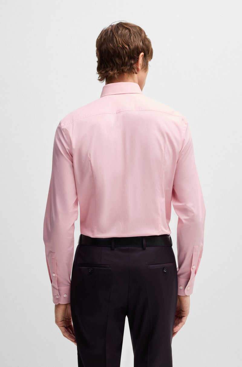 Hugo Boss Camisa Slim Fit En Popelín De Algodón Elástico De Planchado Fácil