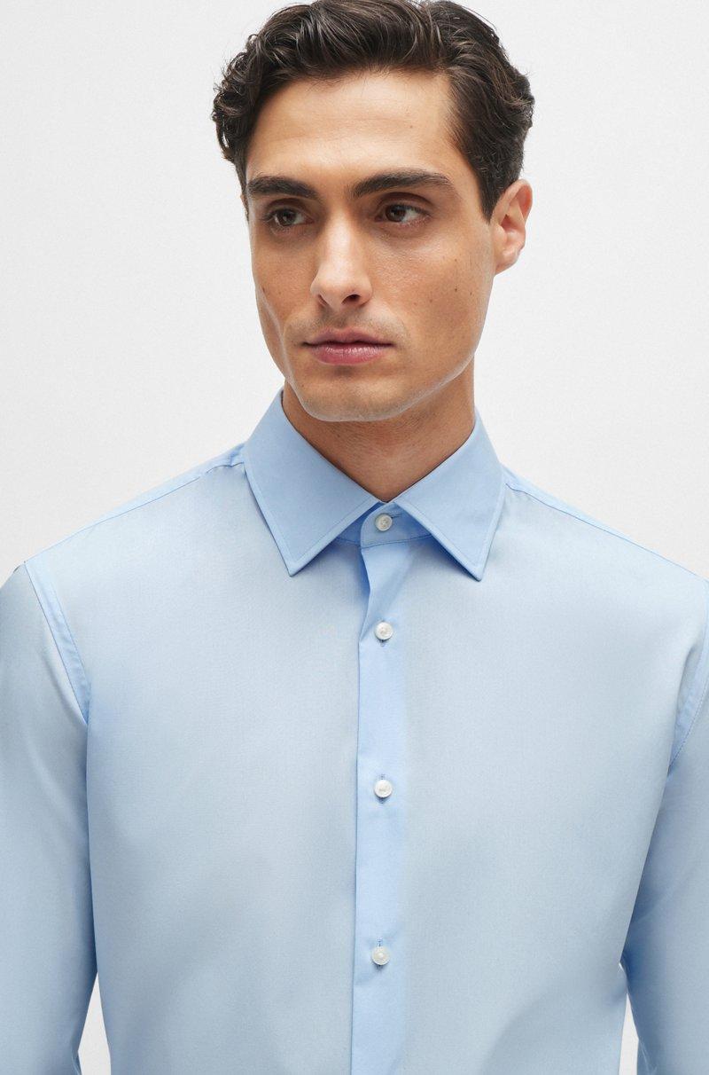 Hugo Boss Camisa Slim Fit En Popelín De Algodón Elástico De Planchado Fácil