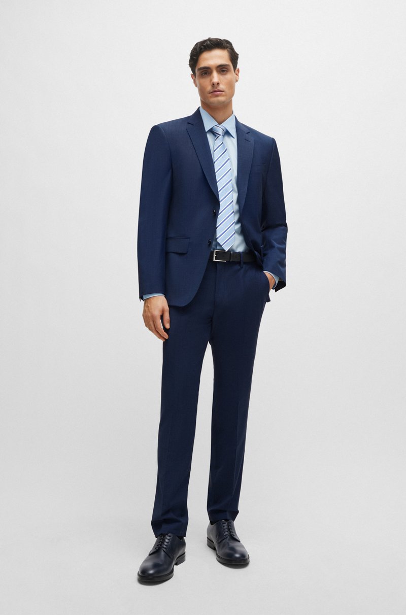 Hugo Boss Camisa Slim Fit En Popelín De Algodón Elástico De Planchado Fácil
