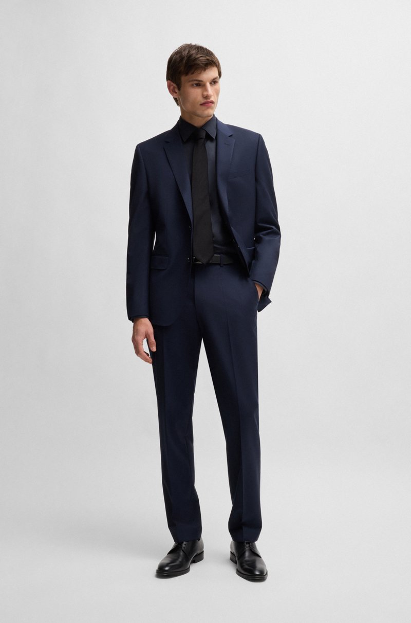 Hugo Boss Camisa Slim Fit En Popelín De Algodón Elástico De Planchado Fácil