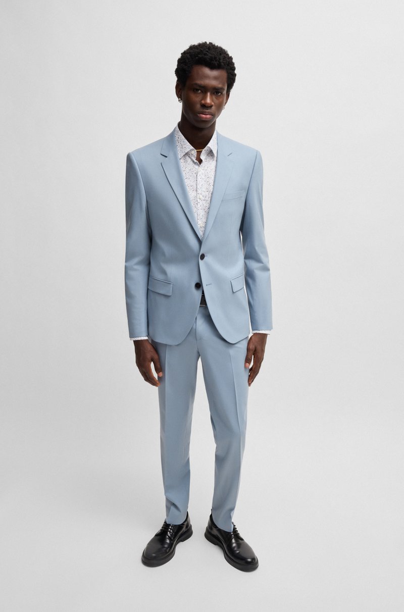 Hugo Boss Camisa Slim Fit En Popelín De Algodón Estampado