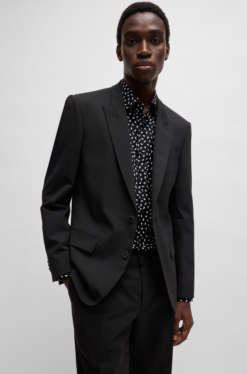 Hugo Boss Camisa Slim Fit En Popelín De Algodón Estampado