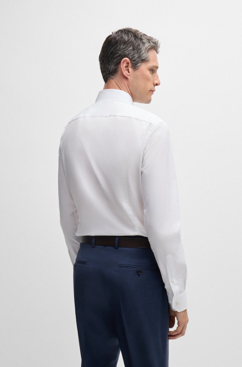 Hugo Boss Camisa Slim Fit En Popelín De Algodón Italiano