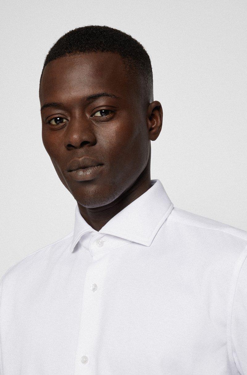 Hugo Boss Camisa Slim Fit En Punto De Elástico Técnico Estructurado