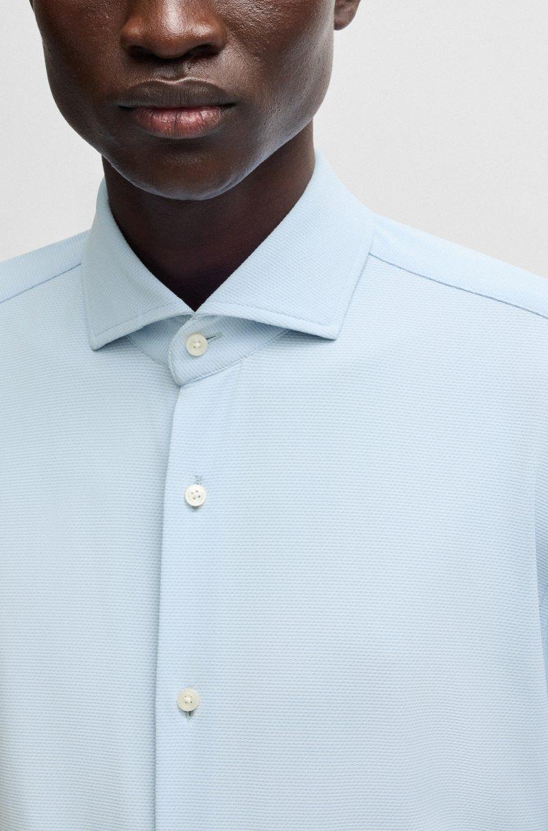 Hugo Boss Camisa Slim Fit En Punto Elástico Técnico Estructurado