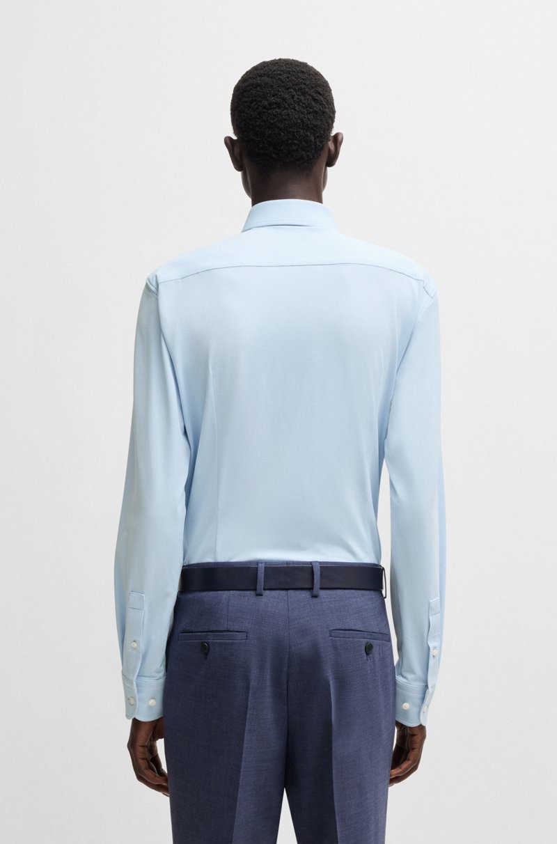 Hugo Boss Camisa Slim Fit En Punto Elástico Técnico Estructurado