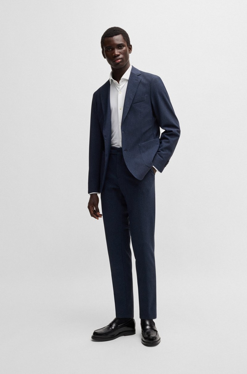 Hugo Boss Camisa Slim Fit En Punto Elástico Técnico Estructurado