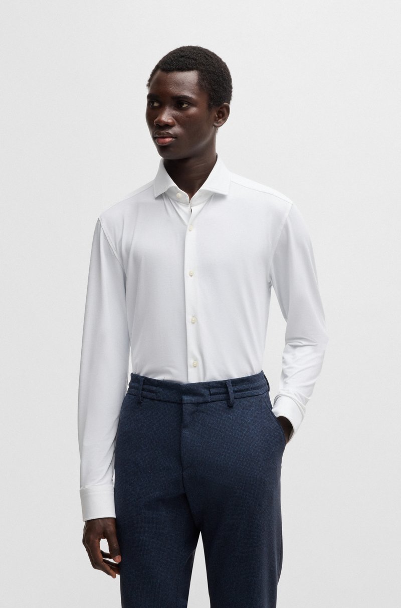 Hugo Boss Camisa slim fit en punto elástico técnico estructurado