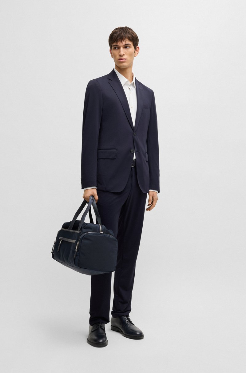 Hugo Boss Camisa Slim Fit En Punto Elástico Técnico Estructurado
