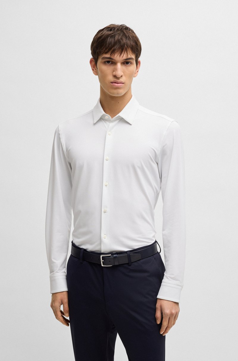 Hugo Boss Camisa slim fit en punto elástico técnico estructurado