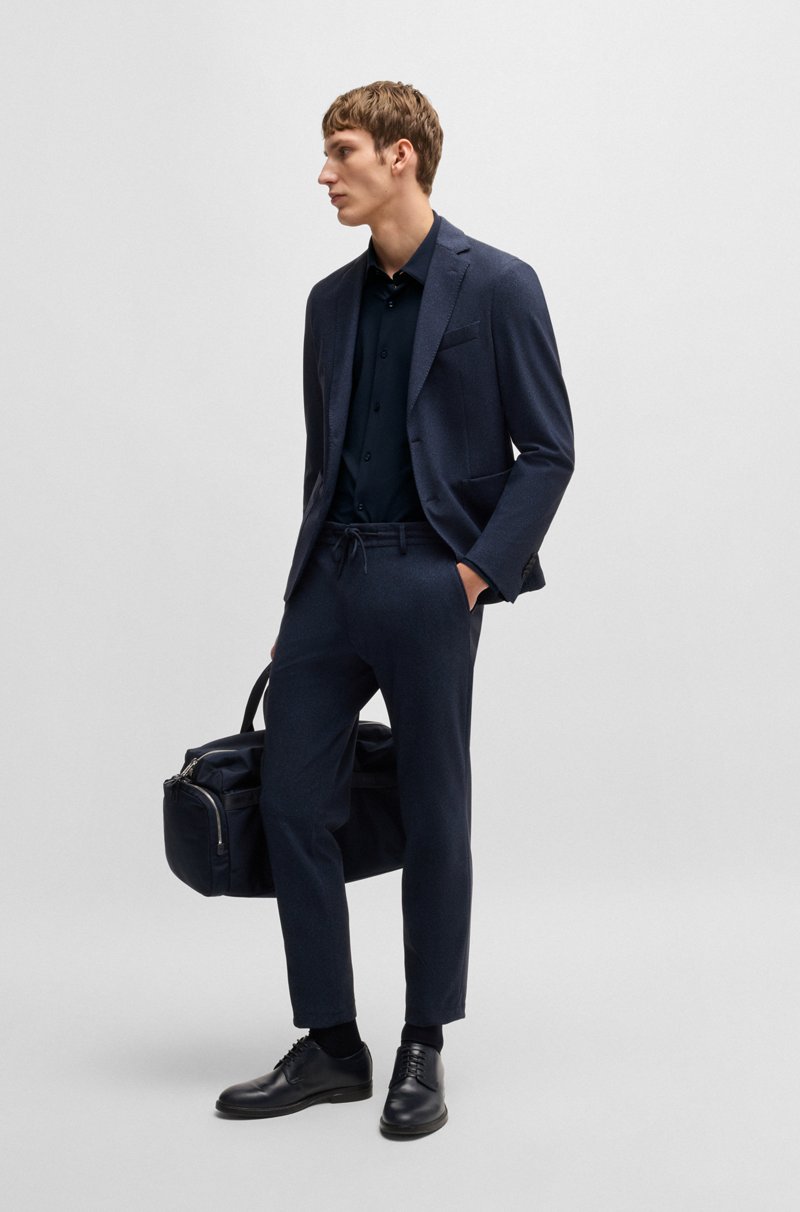 Hugo Boss Camisa Slim Fit En Punto Elástico Técnico Estructurado