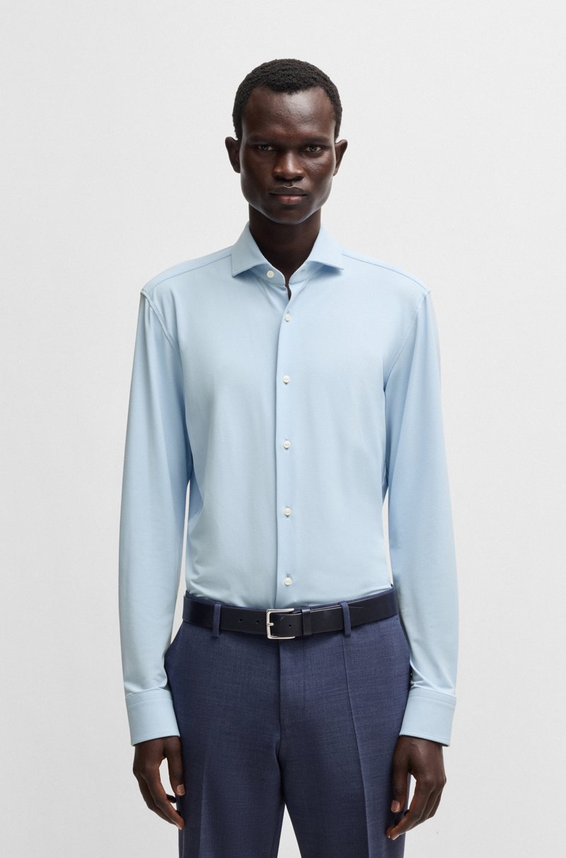 Hugo Boss Camisa slim fit en punto elástico técnico estructurado