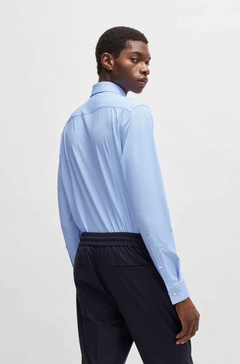 Hugo Boss Camisa Slim Fit En Punto Técnico Elástico Estampado