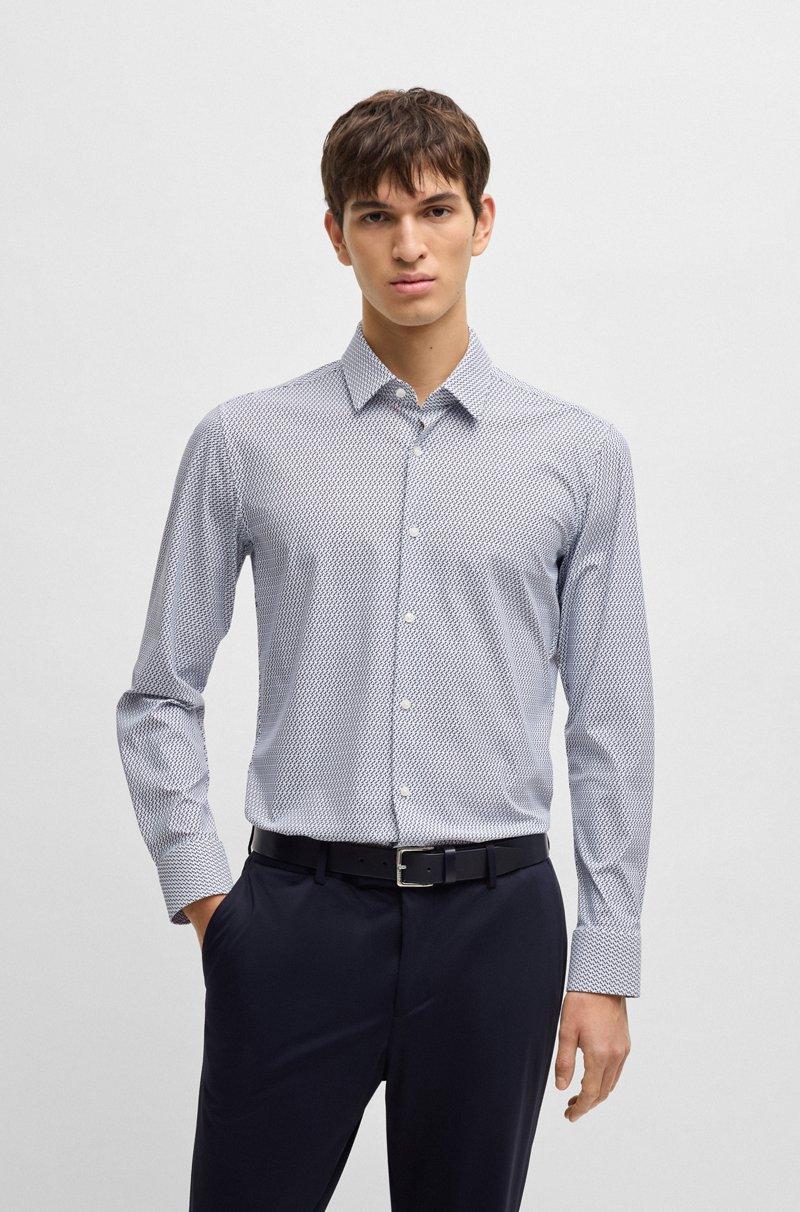 Hugo Boss Camisa slim fit en punto técnico elástico estampado